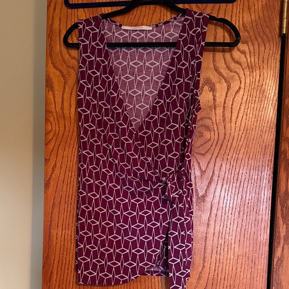 41 Hawthorn Asymmetrical Dress in Purple and White